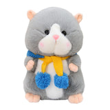 Cartoon Hamster Doll Soft Plush Hamster Stuffed Animal Toy for Children Kids Gray