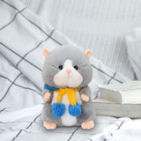 Cartoon Hamster Doll Soft Plush Hamster Stuffed Animal Toy for Children Kids Gray