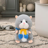 Cartoon Hamster Doll Soft Plush Hamster Stuffed Animal Toy for Children Kids Gray