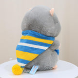 Cartoon Hamster Doll Soft Plush Hamster Stuffed Animal Toy for Children Kids Gray