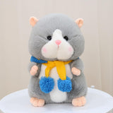 Cartoon Hamster Doll Soft Plush Hamster Stuffed Animal Toy for Children Kids Gray