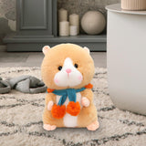 Cartoon Hamster Doll Soft Plush Hamster Stuffed Animal Toy for Children Kids Brown