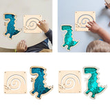 2Pcs Busy Board Parts Accessory Wooden Dinosaur Toy for Preschool Boys Gifts Blue