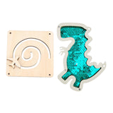 2Pcs Busy Board Parts Accessory Wooden Dinosaur Toy for Preschool Boys Gifts Green