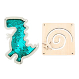 2Pcs Busy Board Parts Accessory Wooden Dinosaur Toy for Preschool Boys Gifts Green