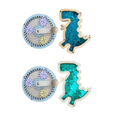 2Pcs Wooden Busy Board Accessory Gears Dinosaur Sequins Board for Boys Girls Blue