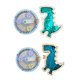 2Pcs Wooden Busy Board Accessory Gears Dinosaur Sequins Board for Boys Girls Blue