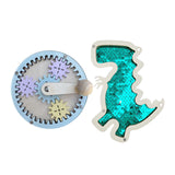 2Pcs Wooden Busy Board Accessory Gears Dinosaur Sequins Board for Boys Girls Green