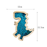 2 Pieces Montessori Busy Board DIY Material Learning Activity Toy Girls Boys dinosaur blue