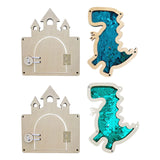 2 Pieces Montessori Busy Board DIY Material Learning Activity Toy Girls Boys dinosaur blue