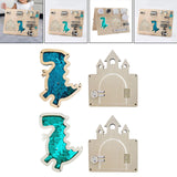 2 Pieces Montessori Busy Board DIY Material Learning Activity Toy Girls Boys dinosaur blue