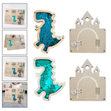 2 Pieces Montessori Busy Board DIY Material Learning Activity Toy Girls Boys dinosaur blue