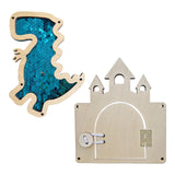 2 Pieces Montessori Busy Board DIY Material Learning Activity Toy Girls Boys dinosaur blue