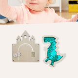 2 Pieces Montessori Busy Board DIY Material Learning Activity Toy Girls Boys Green dinosaur