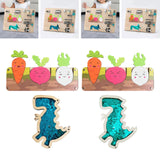 2 Pieces Kids Busy Board DIY Accessories Harvest Carrots for Travel Children Blue