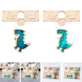 2Pcs Kids Busy Board Shape Matching and Dinosaur Sequin for Children Ages 3+ Blue