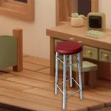 Doll House Wooden Bar Chair 1/12 Mini Furniture Model for 1/12 Playset Decor