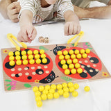 Ladybug Counting Beads Toy Bead Clipping Toy for Kindergarten Home Preschool