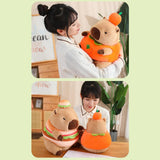 Plush Capybara 11.81" Couch Unique Capybara Doll for Adults Teens Girls Boys persimmon