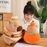 Plush Capybara 11.81" Couch Unique Capybara Doll for Adults Teens Girls Boys persimmon