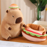 Plush Capybara 11.81" Couch Unique Capybara Doll for Adults Teens Girls Boys hamburger