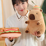 Plush Capybara 11.81" Couch Unique Capybara Doll for Adults Teens Girls Boys hamburger