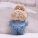 Doll Denim Suit DIY Doll Clothes for 17cm Pendant Doll Dress Up Fashionable Doll with stripes hat