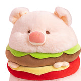 Hamburger Plush Toys Creative Realistic Hugging Pig Pillow Animals Plush Toy 35cm