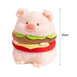 Hamburger Plush Toys Creative Realistic Hugging Pig Pillow Animals Plush Toy 35cm