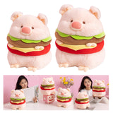 Hamburger Plush Toys Creative Realistic Hugging Pig Pillow Animals Plush Toy 35cm