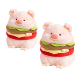 Hamburger Plush Toys Creative Realistic Hugging Pig Pillow Animals Plush Toy 35cm