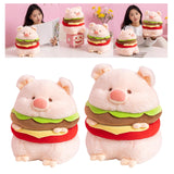 Hamburger Plush Toys Creative Realistic Hugging Pig Pillow Animals Plush Toy 35cm