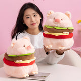 Hamburger Plush Toys Creative Realistic Hugging Pig Pillow Animals Plush Toy 35cm