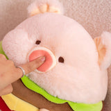 Hamburger Plush Toys Creative Realistic Hugging Pig Pillow Animals Plush Toy 35cm