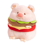 Hamburger Plush Toys Creative Realistic Hugging Pig Pillow Animals Plush Toy 35cm