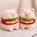 Hamburger Plush Toys Creative Realistic Hugging Pig Pillow Animals Plush Toy 35cm