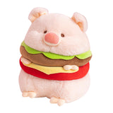 Hamburger Plush Toys Creative Realistic Hugging Pig Pillow Animals Plush Toy 35cm