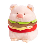 Hamburger Plush Toys Creative Realistic Hugging Pig Pillow Animals Plush Toy 35cm