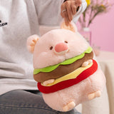 Hamburger Plush Toys Creative Realistic Hugging Pig Pillow Animals Plush Toy 35cm