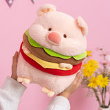 Hamburger Plush Toys Creative Realistic Hugging Pig Pillow Animals Plush Toy 35cm