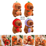 Cute Capybara Stuffed Animal Collectible Capybara Plush Toy for Gifts Family pumpkin 28cm