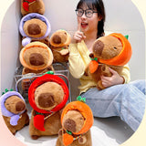 Cute Capybara Stuffed Animal Collectible Capybara Plush Toy for Gifts Family pumpkin 28cm