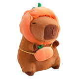 Cute Capybara Stuffed Animal Collectible Capybara Plush Toy for Gifts Family pumpkin 28cm