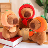 Cute Capybara Stuffed Animal Collectible Capybara Plush Toy for Gifts Family pumpkin 28cm