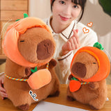 Cute Capybara Stuffed Animal Collectible Capybara Plush Toy for Gifts Family pumpkin 28cm