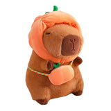 Cute Capybara Stuffed Animal Collectible Capybara Plush Toy for Gifts Family pumpkin 28cm