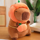 Cute Capybara Stuffed Animal Collectible Capybara Plush Toy for Gifts Family pumpkin 28cm