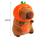 Cute Capybara Stuffed Animal Collectible Capybara Plush Toy for Gifts Family carrot 28cm