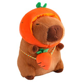 Cute Capybara Stuffed Animal Collectible Capybara Plush Toy for Gifts Family carrot 28cm