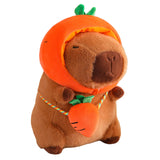 Cute Capybara Stuffed Animal Collectible Capybara Plush Toy for Gifts Family carrot 28cm